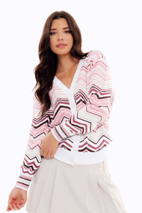 Club Cardigan - Chevron Swing