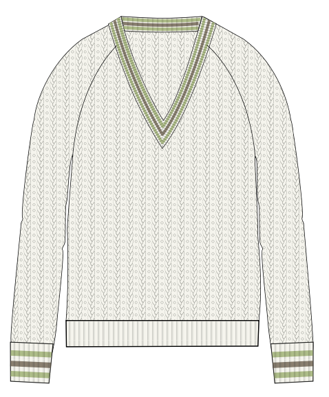 Royal Varsity Sweater - White/Pistachio