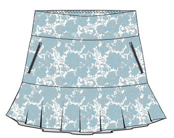 Flare Ice Skort - Water Hyacinth