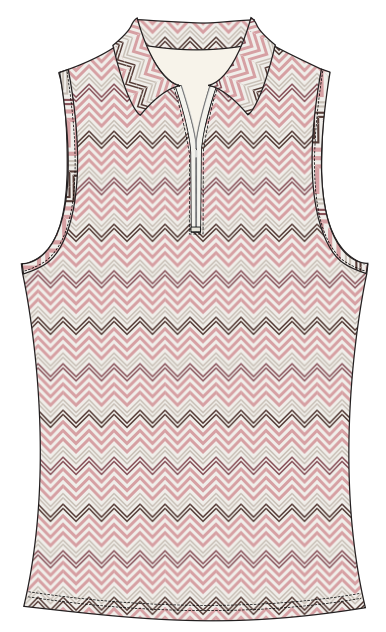 Elina Ice Sleeveless - Chevron Swing