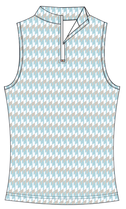 Tess Ice Sleeveless - Houndstooth