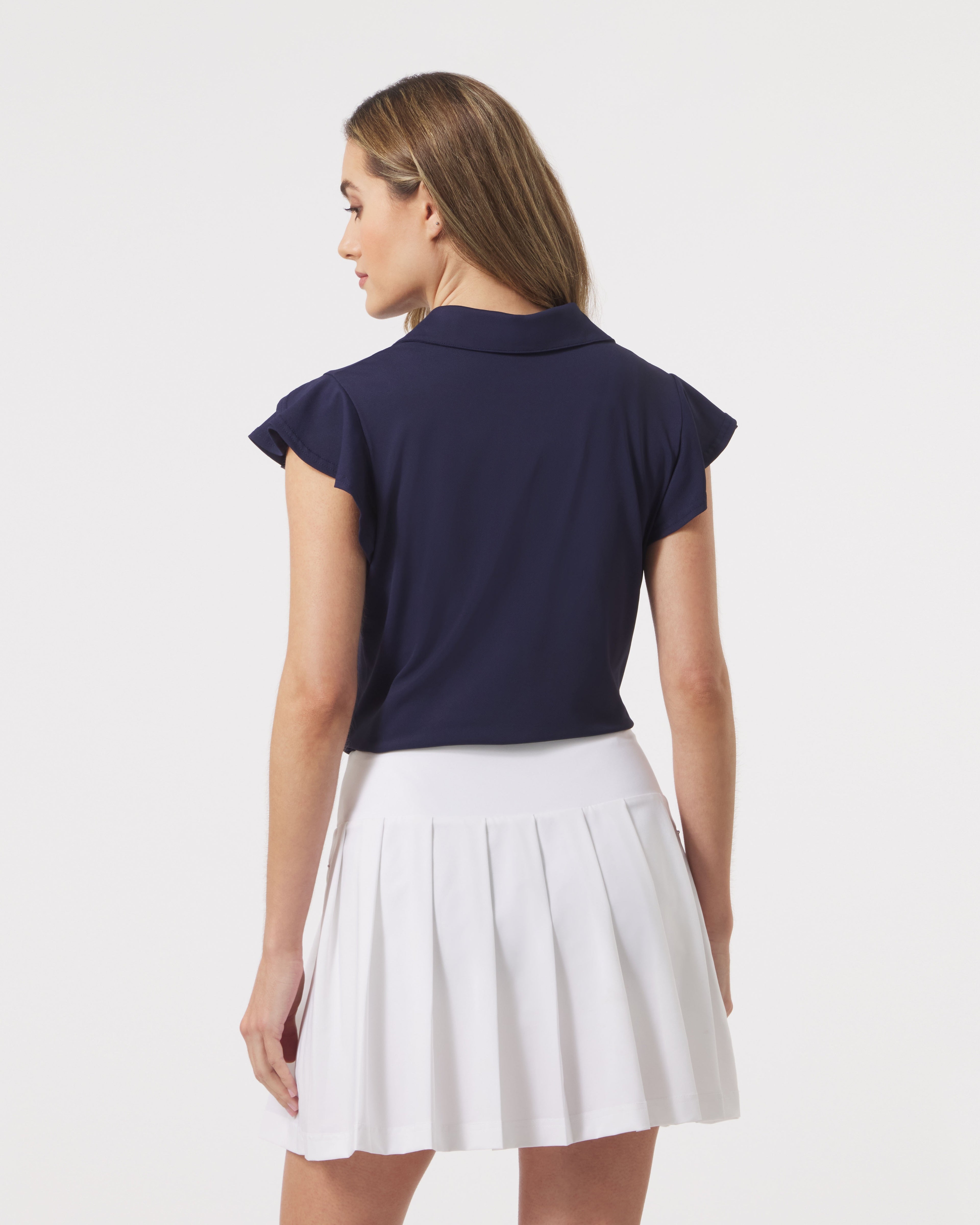 Harper Ruffle Sleeve - Classic Navy