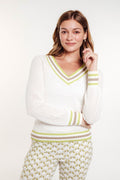 Royal Varsity Sweater - White/Pistachio