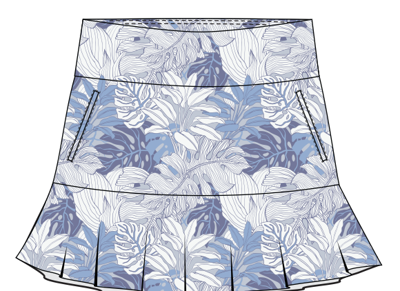 Flare Ice Skort - Arctic Palm