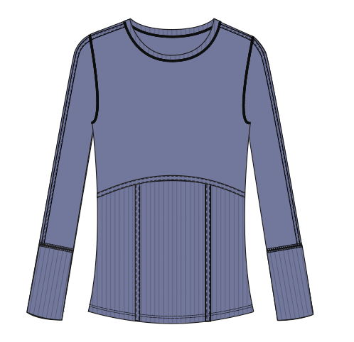 Rib Long Sleeve - Crystal Blue