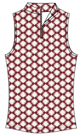 Tess Ice Sleeveless - Maroon Bloom