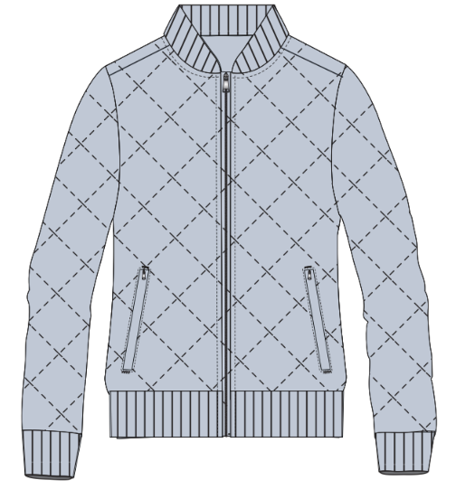 Quilted Bomber - Glacier Grey