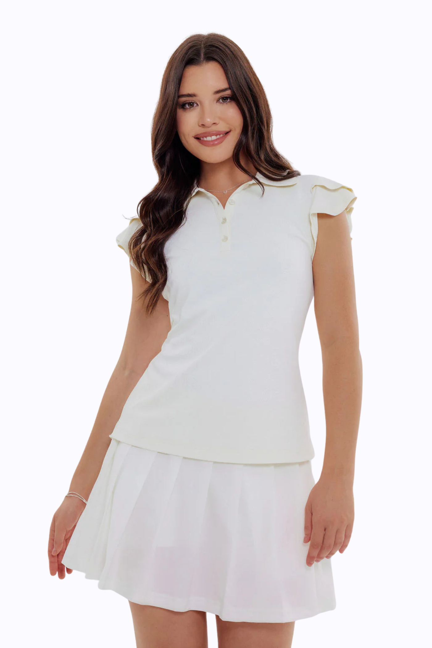 Harper Ruffle Sleeve - Snow White