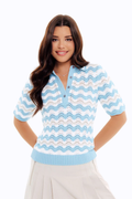 Twiggy Knit Sweater - Ocean Waves