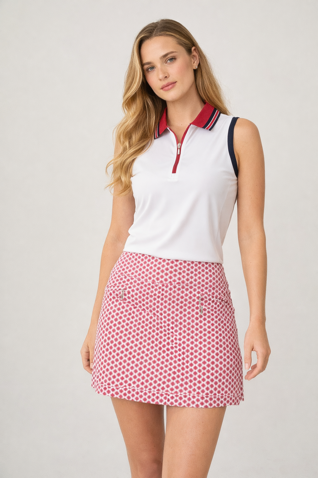 Course Ready Sleeveless - White/Maroon