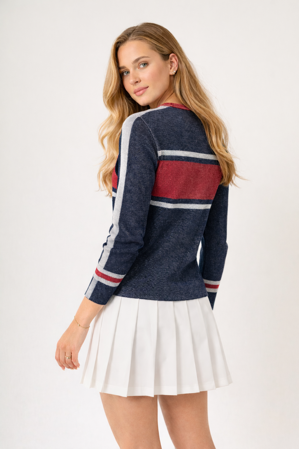 Ridgeway Sweater - Navy/Maroon