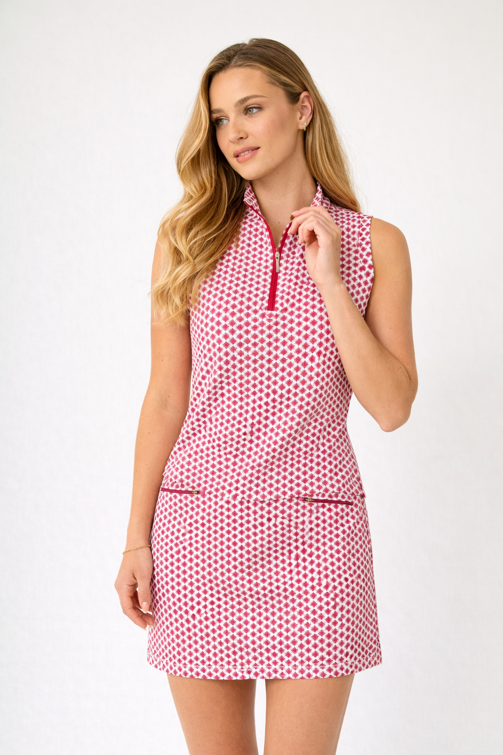 Tess Ice Sleeveless - Maroon Bloom